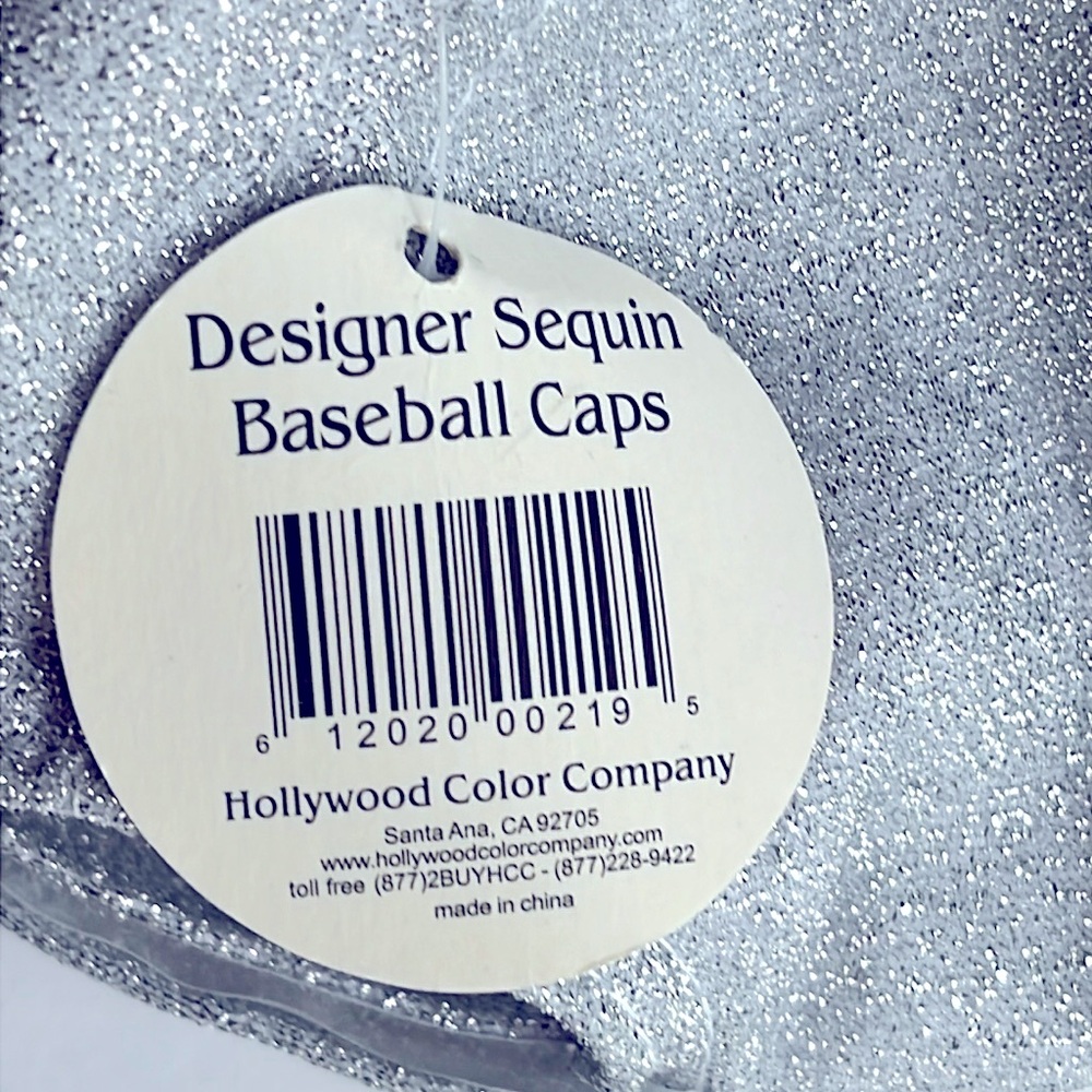 Silver Cap Hat Blingy Shiny Glitter Glitzy Ball Cap NWT - Picture 4 of 7